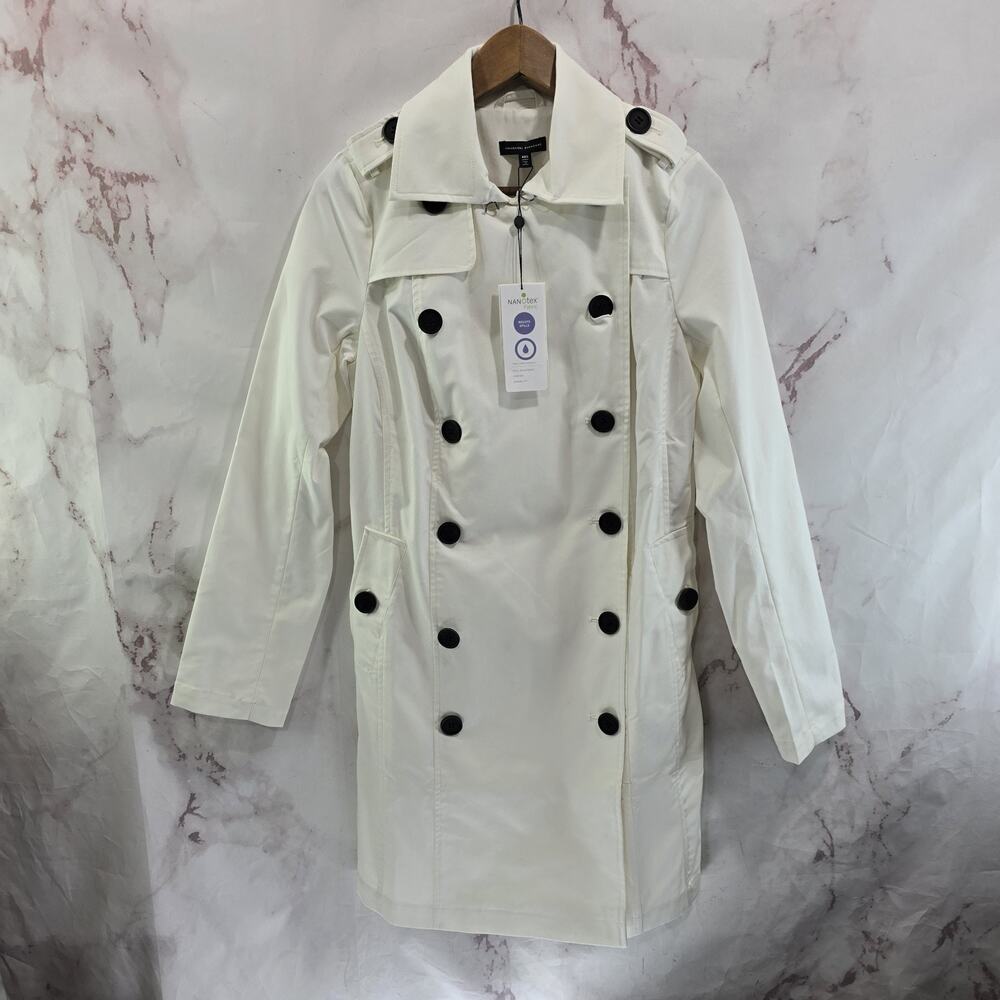 Universal Standard Jacket Womens 4XS XS White Spill Resistant Trench Derjon